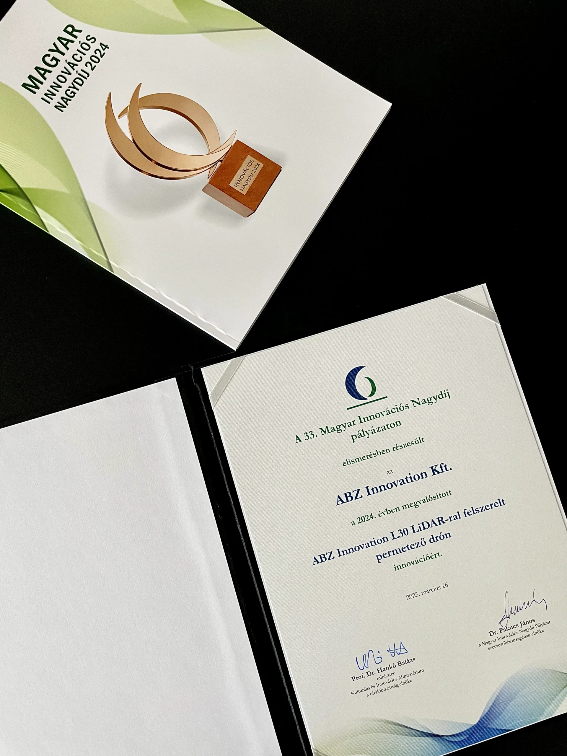 ABZ Innovation Receives Recognition at the 33rd Hungarian Innovation Grand Prize for L30 LiDAR Technology